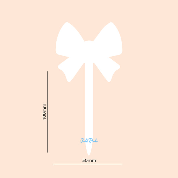 Bow Cupcake Topper Blank 6 Pack | 3mm Acrylic Custom Cupcake Topper Melbourne Australia