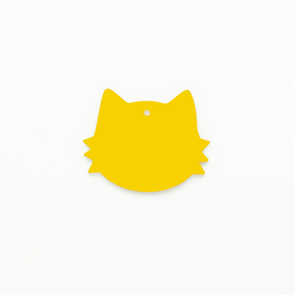 Cat Face Christmas Ornament with Hole Yellow | 3mm Acrylic DIY Blank Melbourne