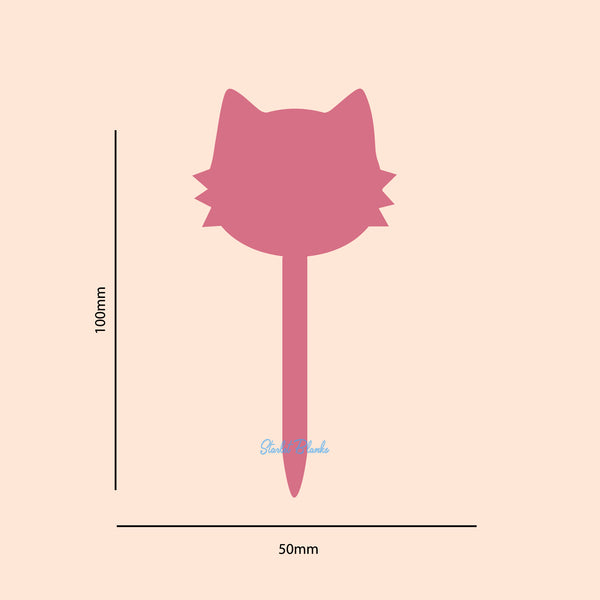 Cat Cupcake Topper Blank 6 Pack | 3mm Acrylic Cupcake Toppers Melbourne
