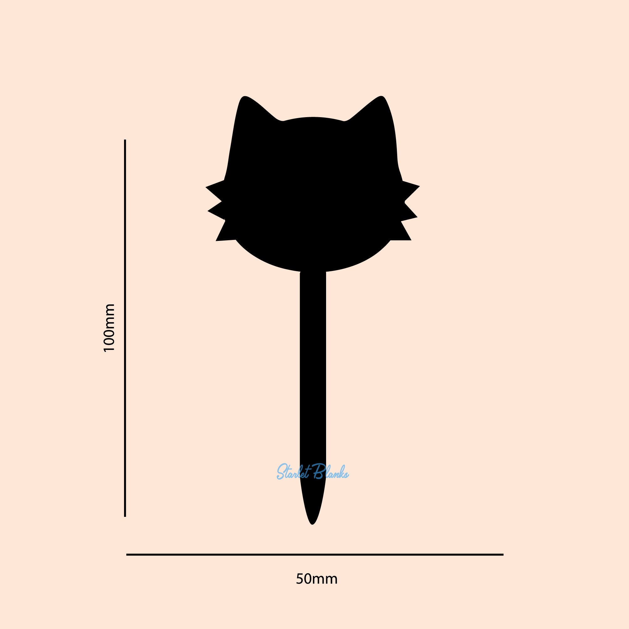 Cat Cupcake Topper Blank 6 Pack | 2mm Acrylic