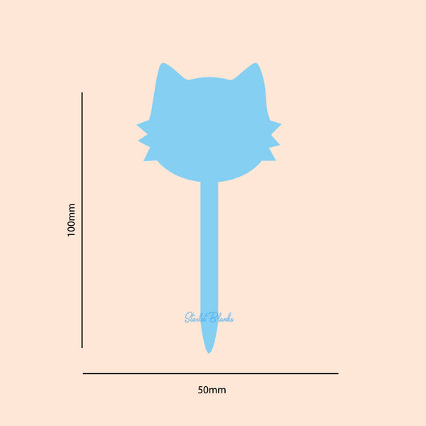 Cat Cupcake Topper Blank 6 Pack | 3mm Acrylic Cupcake Toppers Melbourne