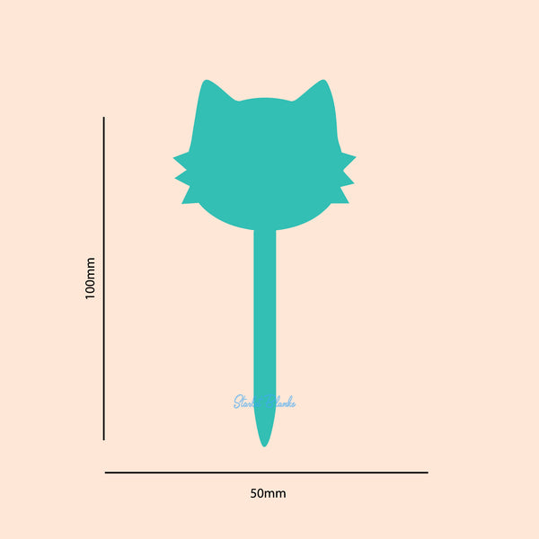 Cat Cupcake Topper Blank 6 Pack | 3mm Acrylic Cupcake Toppers Melbourne