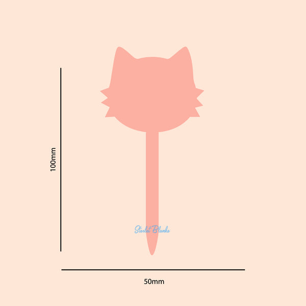 Cat Cupcake Topper Blank 6 Pack | 3mm Acrylic Cupcake Toppers Melbourne