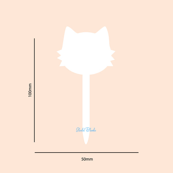 Cat Cupcake Topper Blank 6 Pack | 2mm Acrylic