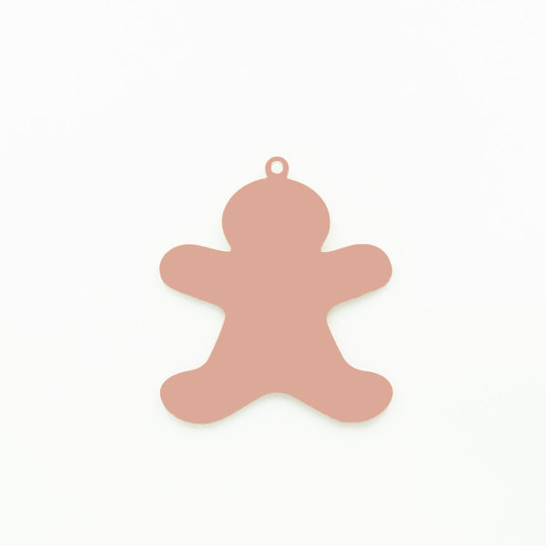 Gingerbread Man Ornament with Hole Peach | 3mm Acrylic DIY Blanks Melbourne
