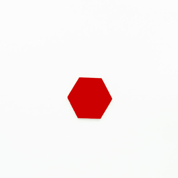 Hexagon Disc Blank 30mm Diameter Red | 3mm Acrylic Craft Blanks Melbourne