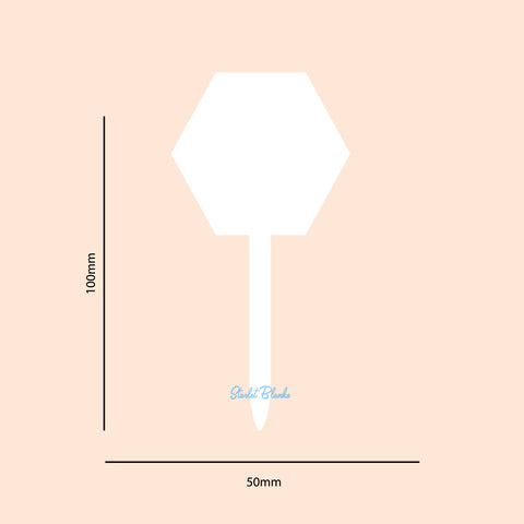 Hexagon Cupcake Topper Blank 6 Pack | 3mm Acrylic Custom Cupcake Topper Australia