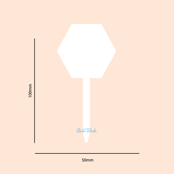 Hexagon Cupcake Topper Blank 6 Pack | 2mm Acrylic Craft Blanks Australia