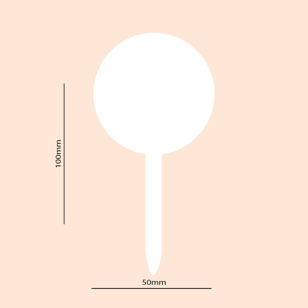5x Clear Acrylic Cake Topper Paddles – 60mm Round Blank Circles By Kolat Creations, Reusable
