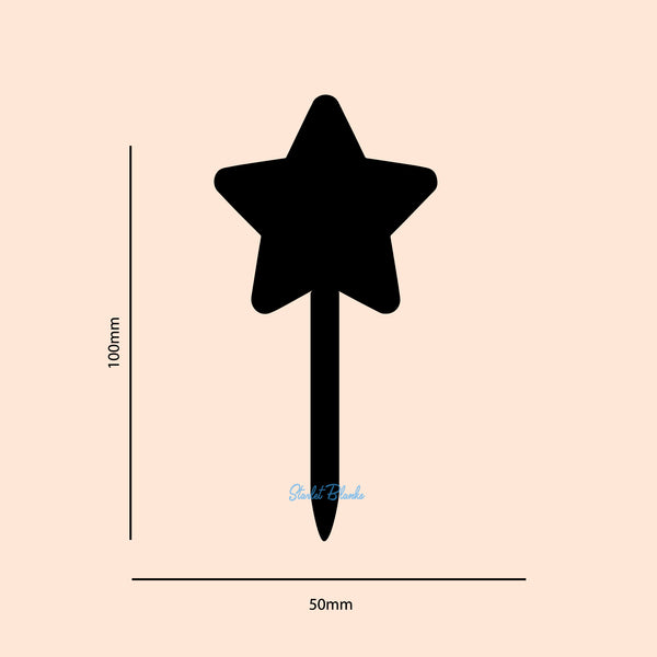 Star Cupcake Topper Blank 6 Pack | 3mm Acrylic