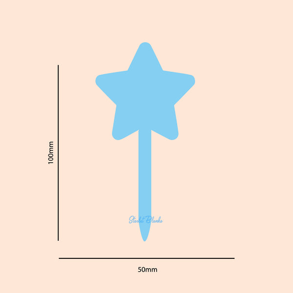 Star Cupcake Topper Blank 6 Pack | 3mm Acrylic