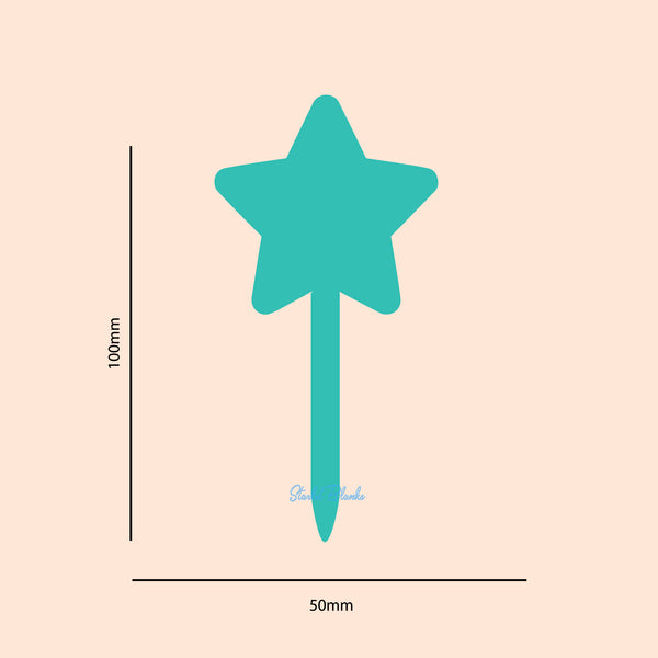 Star Cupcake Topper Blank 6 Pack | 3mm Acrylic