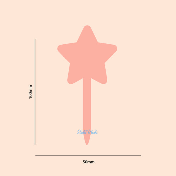 Star Cupcake Topper Blank 6 Pack | 3mm Acrylic
