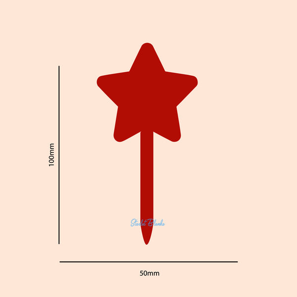 Star Cupcake Topper Blank 6 Pack | 3mm Acrylic