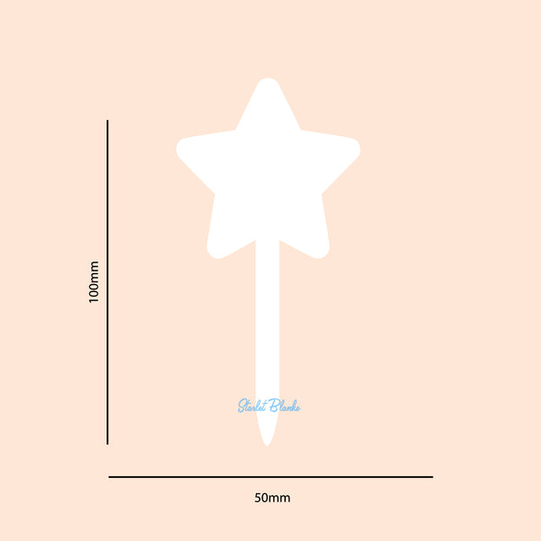 Star Cupcake Topper Blank 6 Pack | 3mm Acrylic
