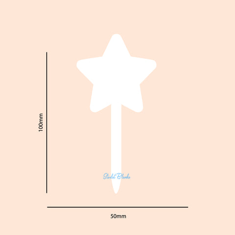Star Cupcake Topper Blank 6 Pack | 3mm Acrylic