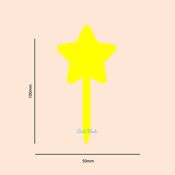 Star Cupcake Topper Blank 6 Pack | 3mm Acrylic